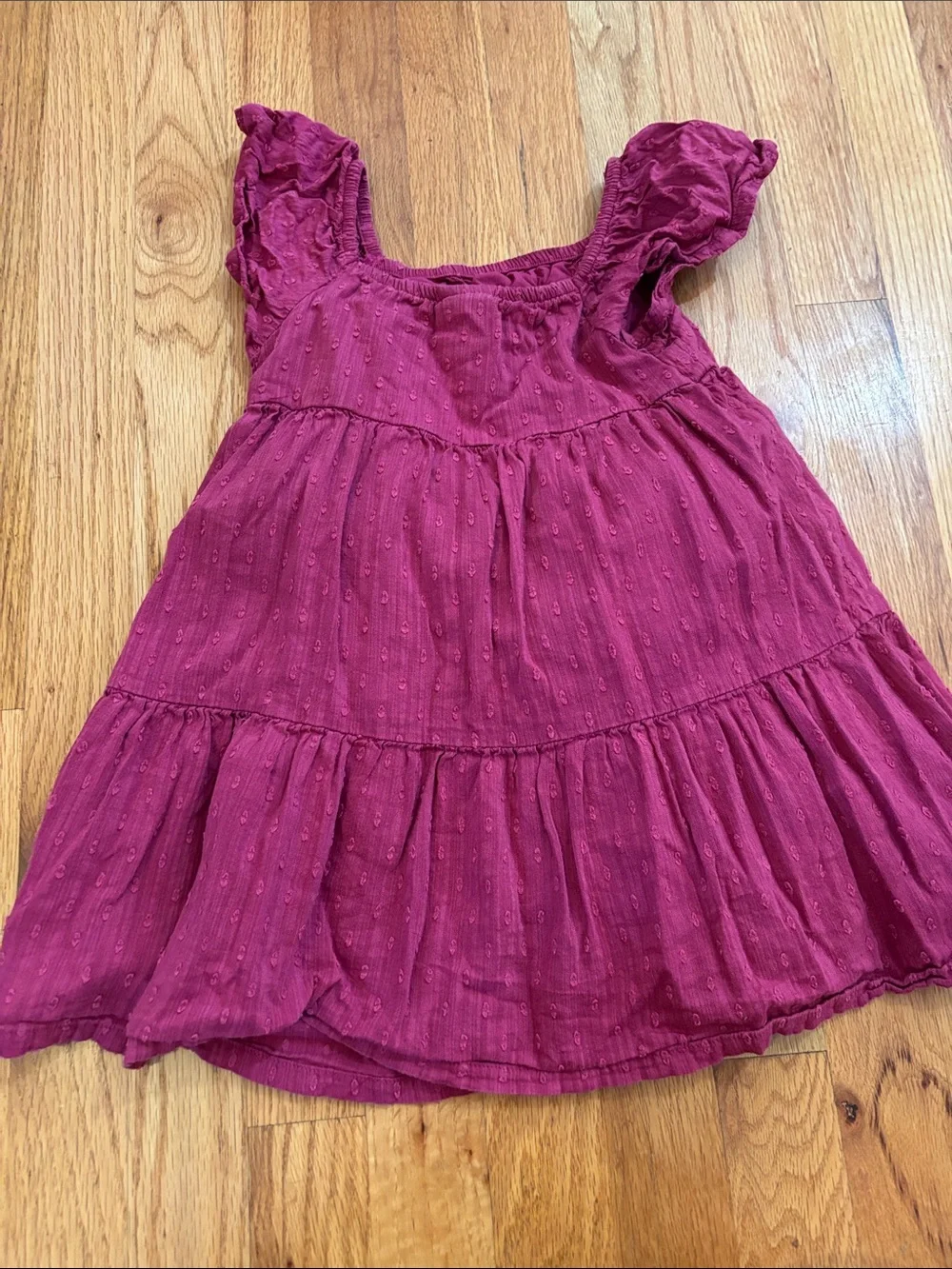 jumping beans Raspberry-Pink Tiered Flutter Sleeve Dress